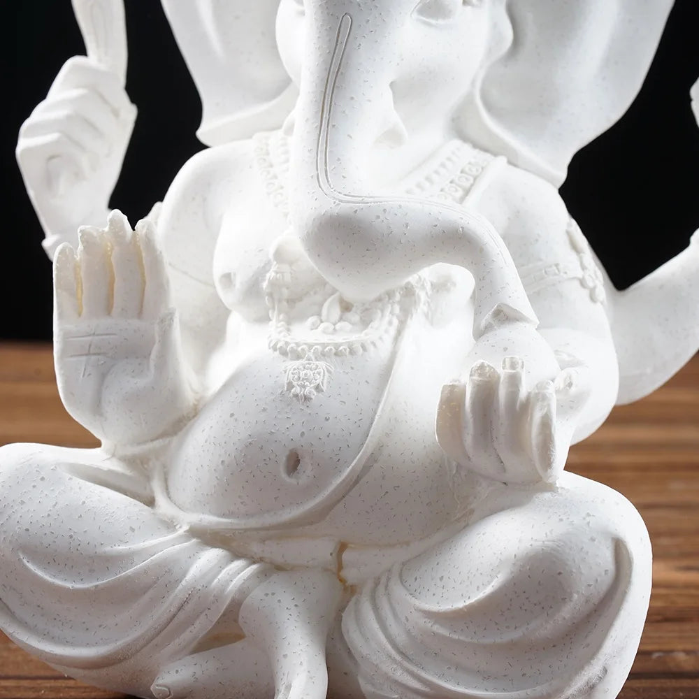 Vilead Sandstone Indian Ganesha Elephant God Statue Religious Hindu Fengshui Buddha Sculpture Shop Office Home Decoration Crafts