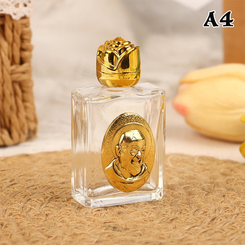 11 Types Of Glass Holy Water Jesus Bottle Religious Cross Bottle Christian Virgin Sculpture Bottle Refillable Holy Water Bottle