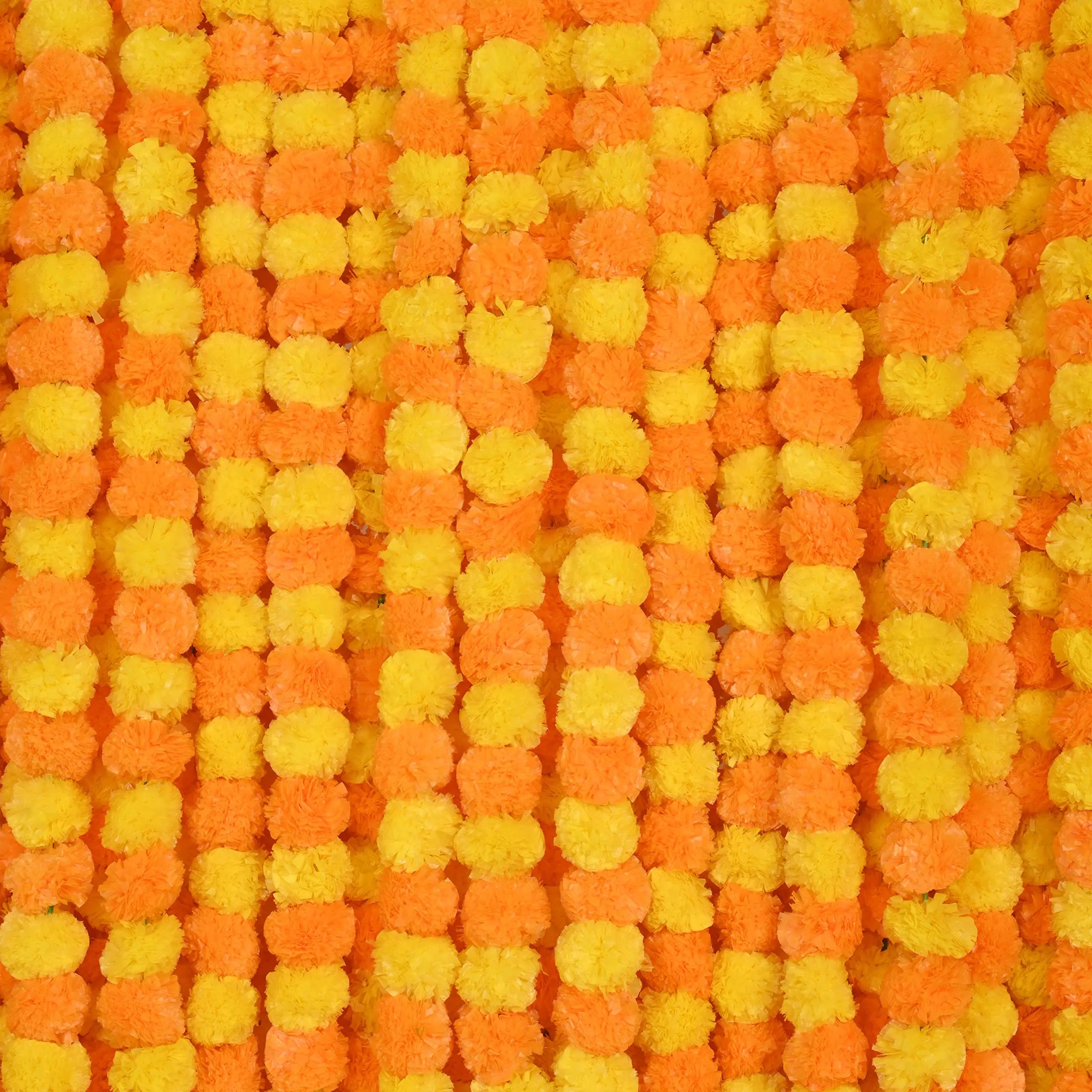 5-100PCS Marigold Flower Garlands for Decoration Artificial Flowers Diwali Indian Décor Pooja Day of The Dead Mexican Party