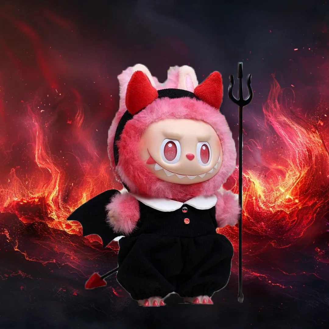 labubu halloween dress up role playing little devil three piece set (no dolls)