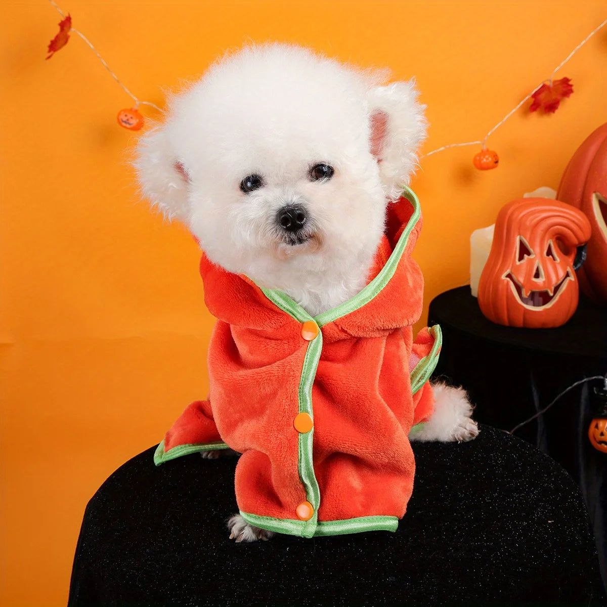 Pet Cute Pumpkin Head Halloween Dress Up Cat Dog Bath Thickened Soft Absorbent Bath Towel