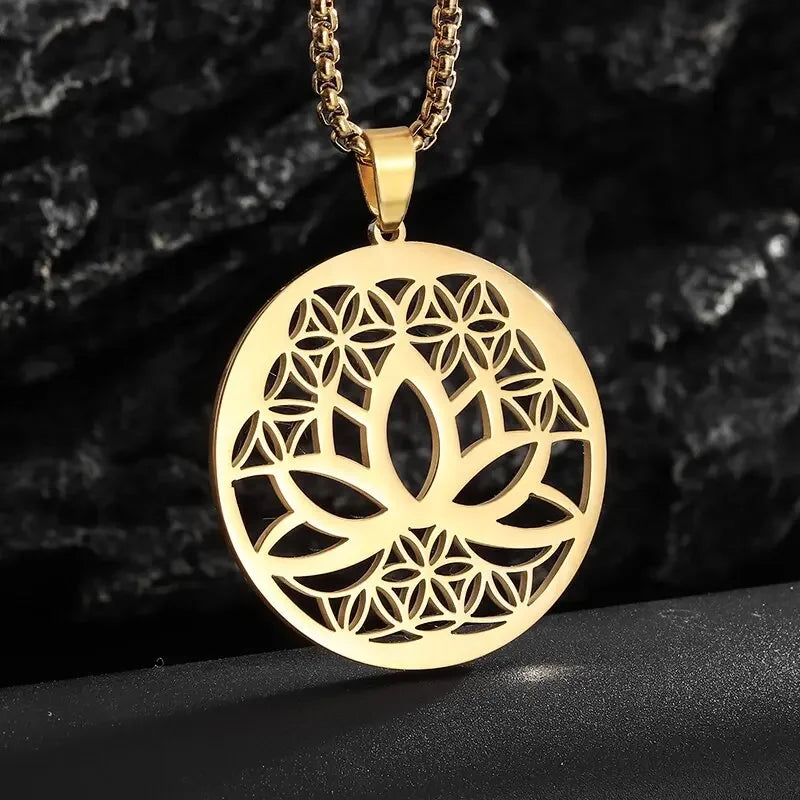 Vintage Hindu Symbols Rune Amulet Pendant Necklace Charm Men\'s Religious Style Prayer Amulet Jewelry Gift