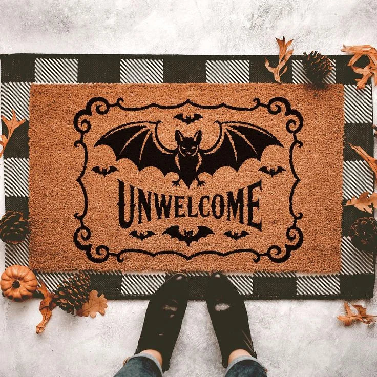 1pc Halloween Bloody Footprint Welcome Doormat Hand Wash Only Decor for Front Door Porch Kitchen Bedroom Halloween Decorations