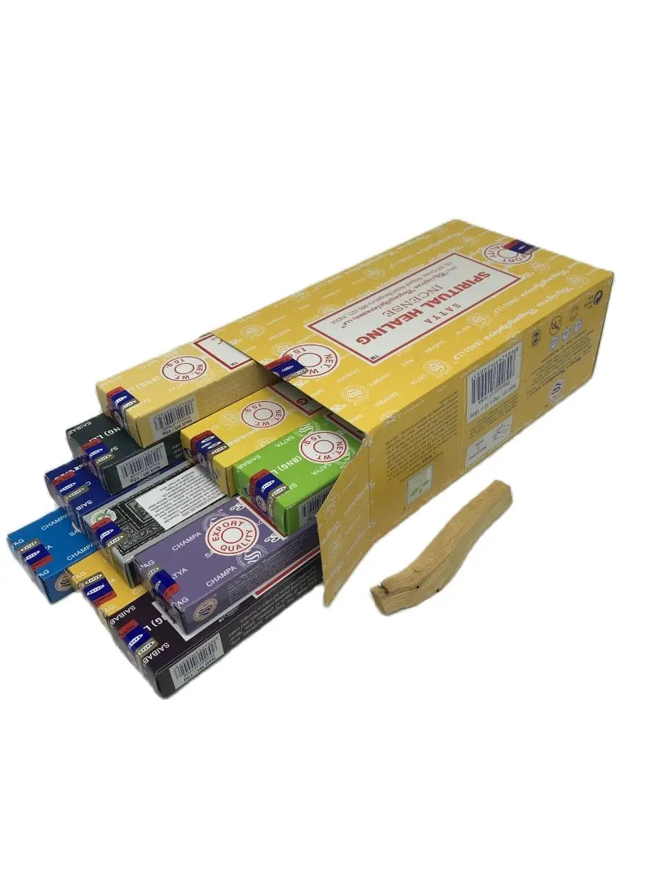 Satya Assorted Incense Various Fragrances + Palo Santo and Meditation Gift Burner Tablet + Nag Champa+ Agarbatti Goloka Handmade Natural Therapies + Vanilla + Sandalwood Are Served 10 Different Boxes