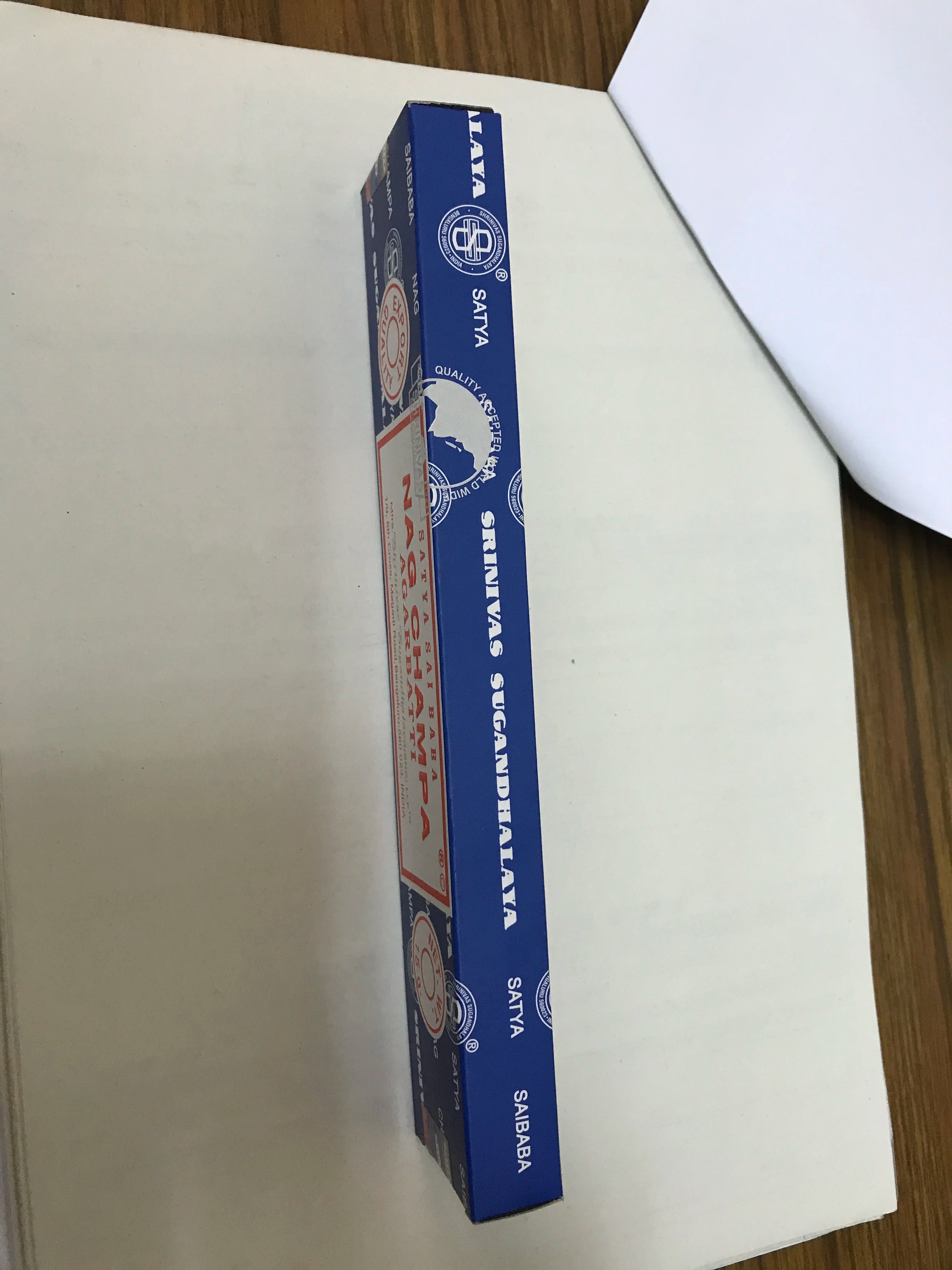 Nag Champa Blue Agarbatti Incense Sticks 180 Grams in 12 Boxes + Spiritual Guide Incense as a Gift Handmade in India Bangalore Without Child Labor, a Delight for the Scent (Authentic)