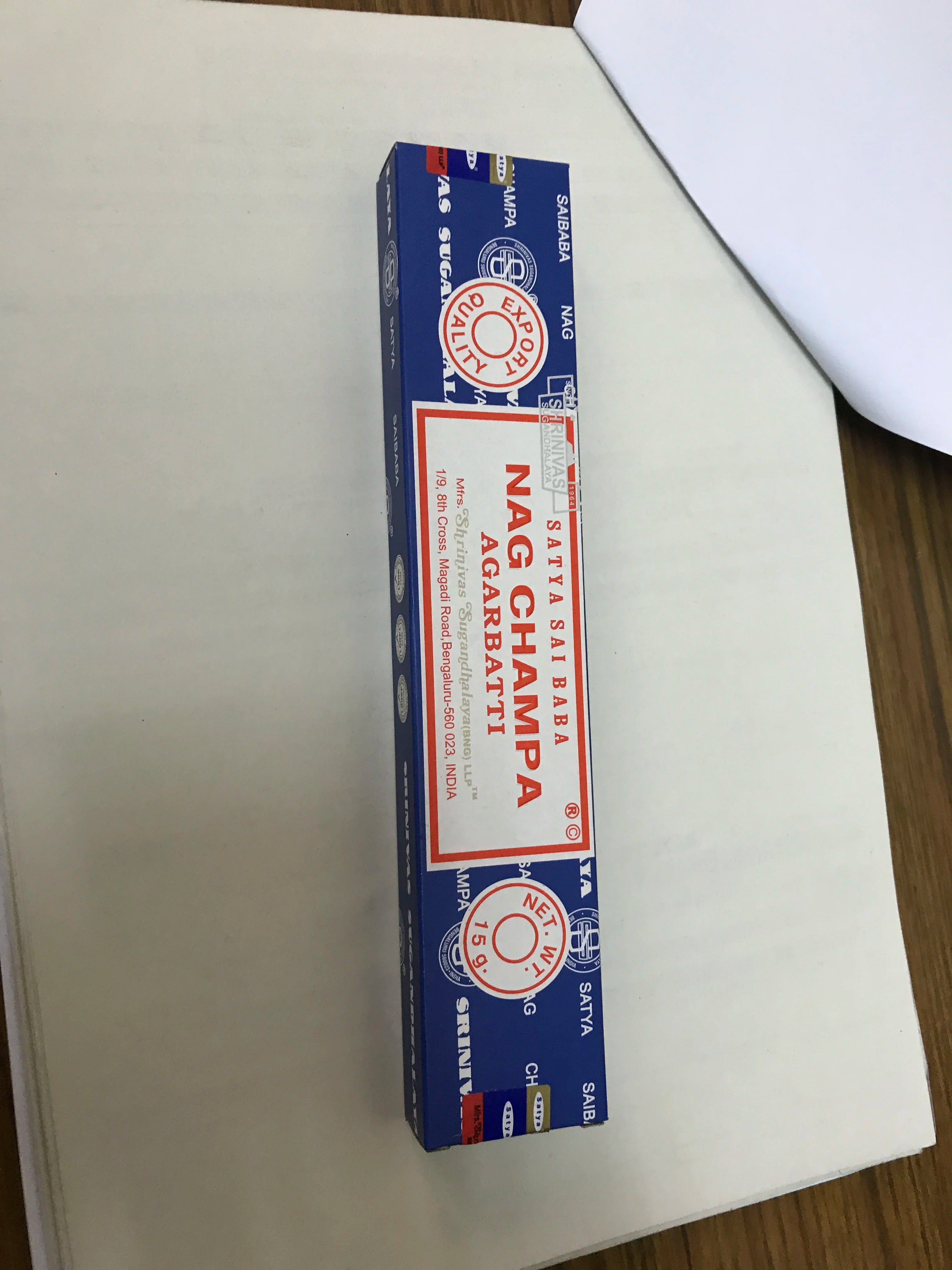 Nag Champa Blue Agarbatti Incense Sticks 180 Grams in 12 Boxes + Spiritual Guide Incense as a Gift Handmade in India Bangalore Without Child Labor, a Delight for the Scent (Authentic)