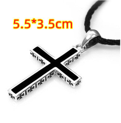 Domineering cross silver necklace