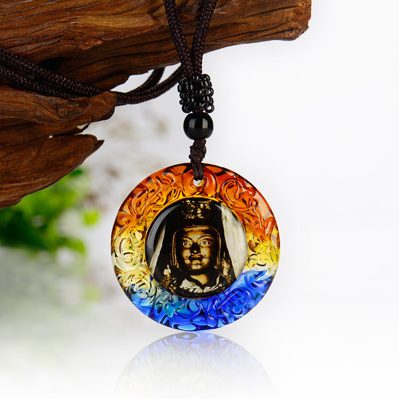 Green Tara Pendant Sanskrit Buddhist Great Compassion Mantra Six-character Mantra