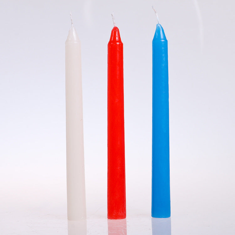 Three Red, White And Blue Low-temperature Unironed Candles