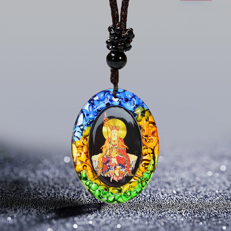 Green Tara Pendant Sanskrit Buddhist Great Compassion Mantra Six-character Mantra