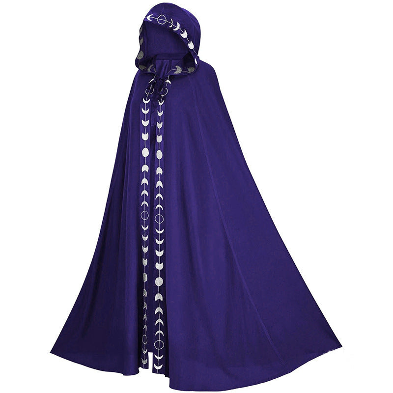 Hooded Cloak Medieval Renaissance 5 Color Printed Cloak Halloween Cosplay Costume New Fashion Festival Play Costume Halloween Costumes