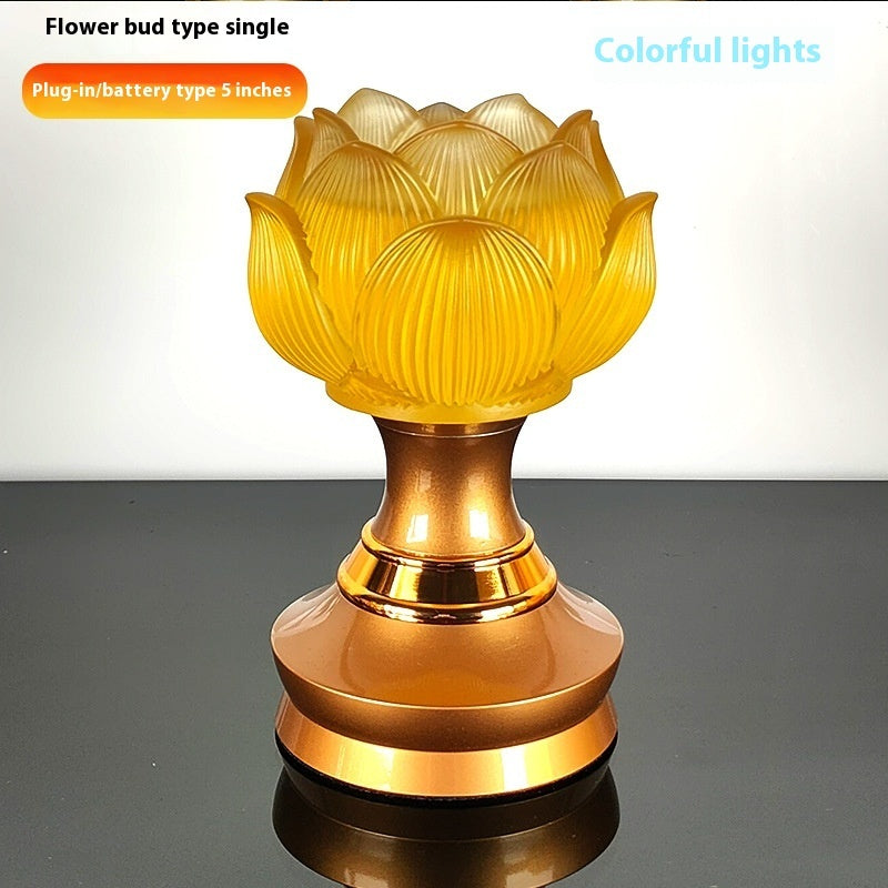 Music Charging Buddhist Hall Buddha Lamp Lotus Lamp