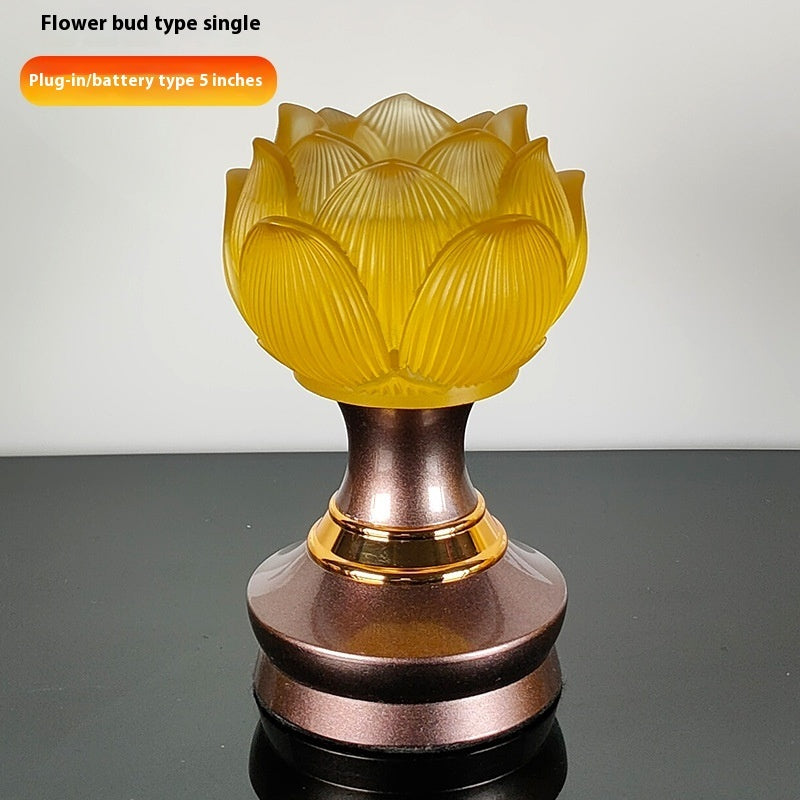 Music Charging Buddhist Hall Buddha Lamp Lotus Lamp