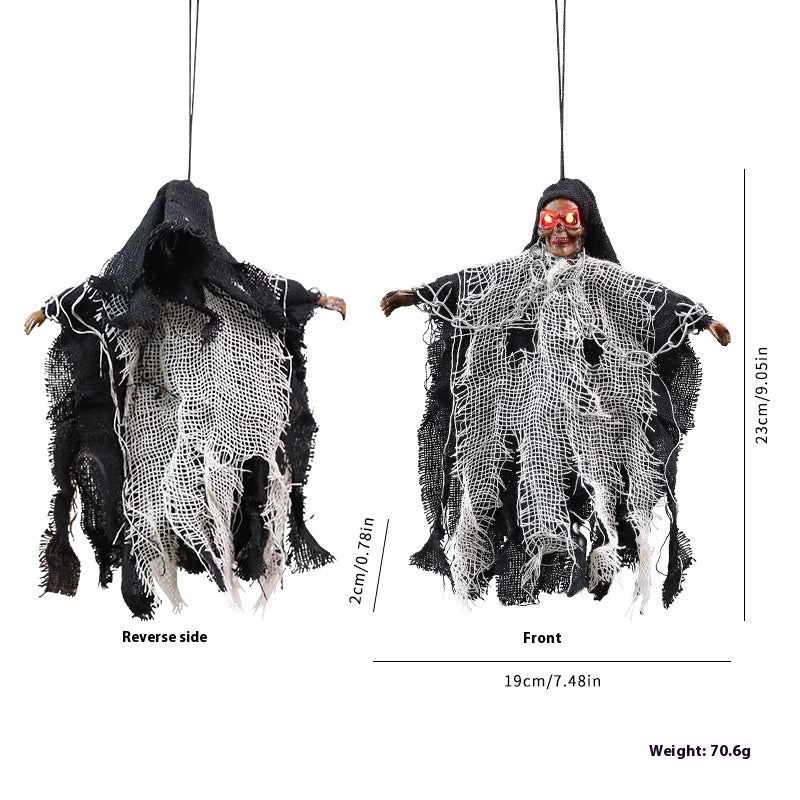 Halloween Hanging Ghost Iron Chain Glowing Skull Decorative Ornaments