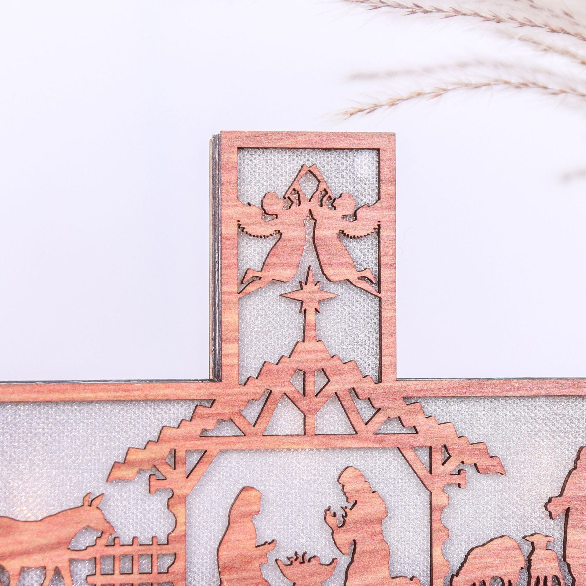 Church Cross Pendants Made Of Wood And Emitting Light