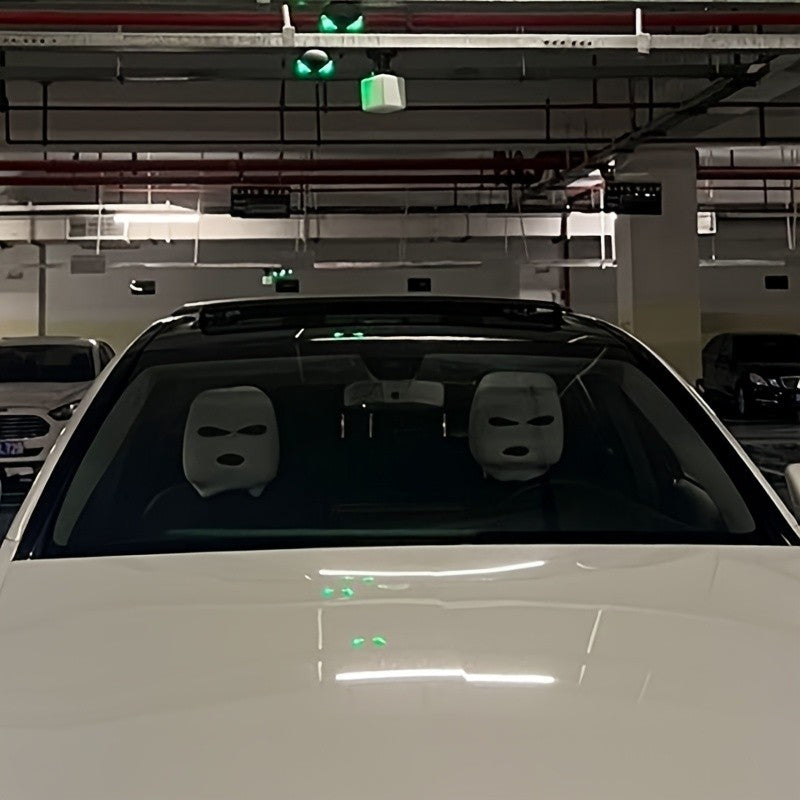 3 Hole Balaclava Full Cover Car Seat Headrest Universal Halloween Christmas Funny Car Decoration